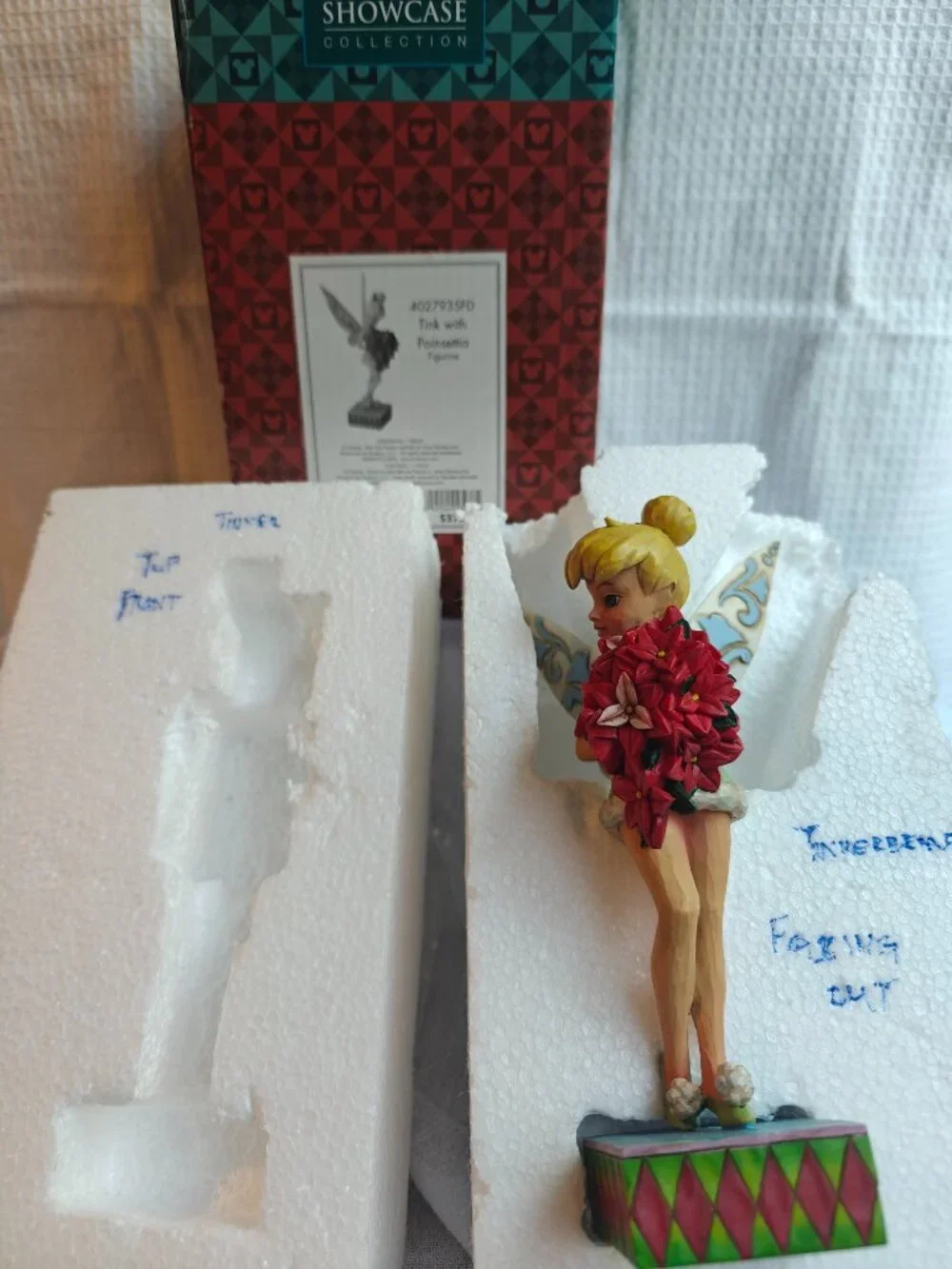Jim Shore Disney Traditions Tinker Bell Tink with Poinsettia 4025487 Retired Box
